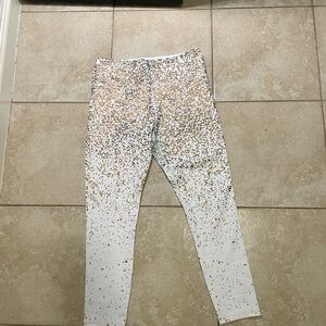 ZYIA White and Brown Patterned Leggings
